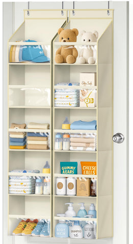 AOODA over-the-door organizer 2-pack keeps nursery essentials organized and accessible.