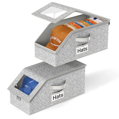 AOODA stackable hat storage with clear window keeps caps organized and visible