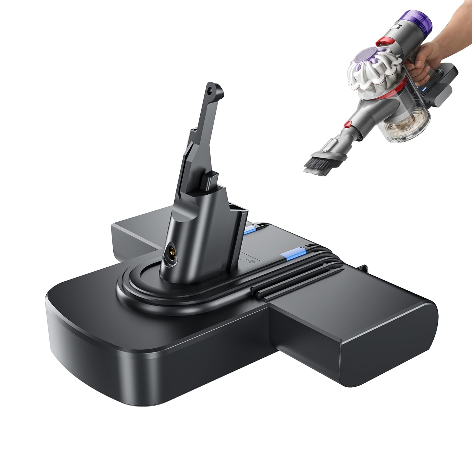 AOOJ Dyson V8 battery 8000mAh ready for long cleaning sessions.
