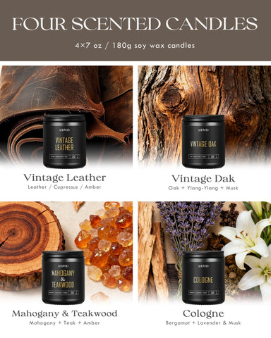 AOOVOO Cologne candle in a black jar for subtle masculine luxury.