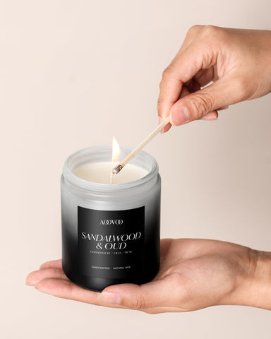 AOOVOO cologne candle presents refined fragrance for any living space.