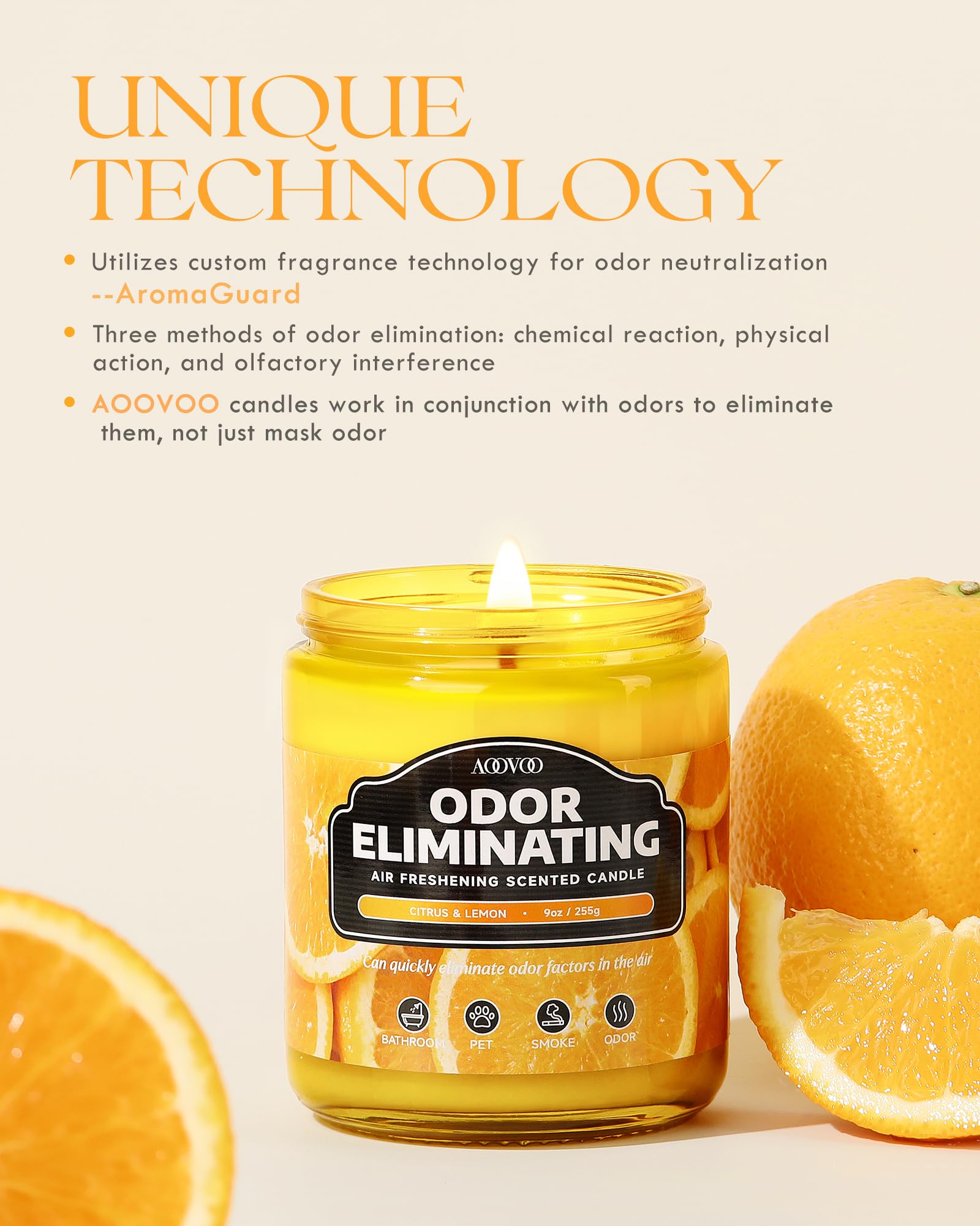AOOVOO apple scent candle neutralizing pet and kitchen odors