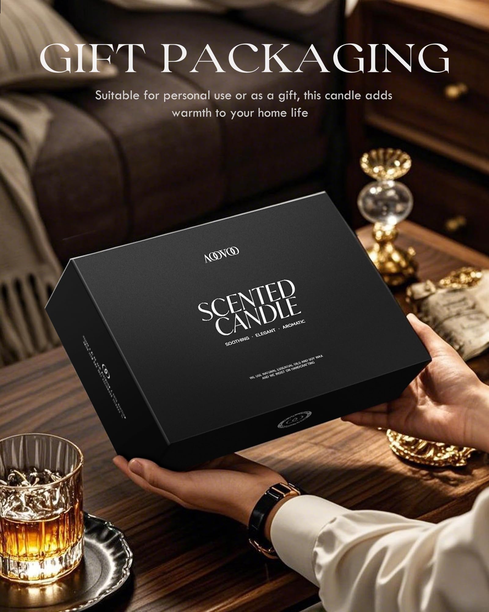 AOOVOO scented-candle-set-packaging image shows gift-ready presentation.
