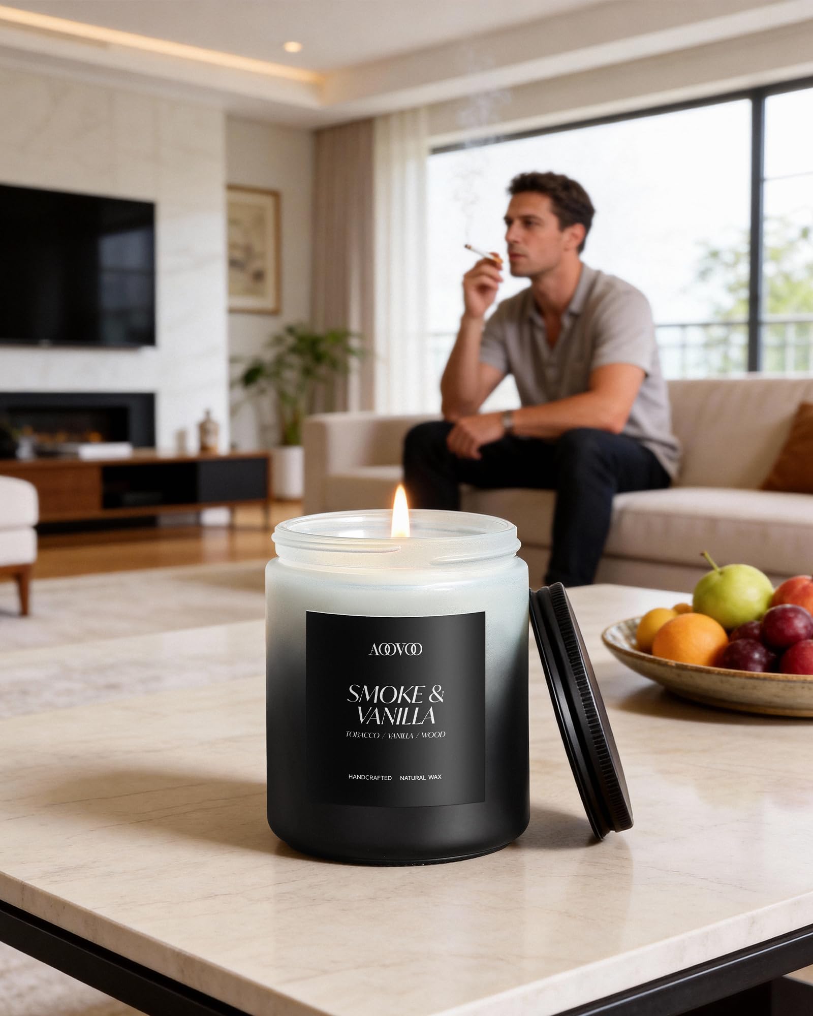 AOOVOO four-pack candles—assorted fragrances for desk work and cozy home spaces
