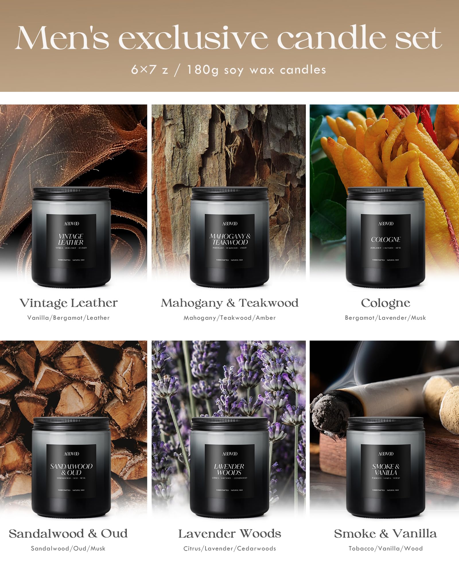 AOOVOO smoke-vanilla candle creates warm, inviting atmosphere for cozy nights.