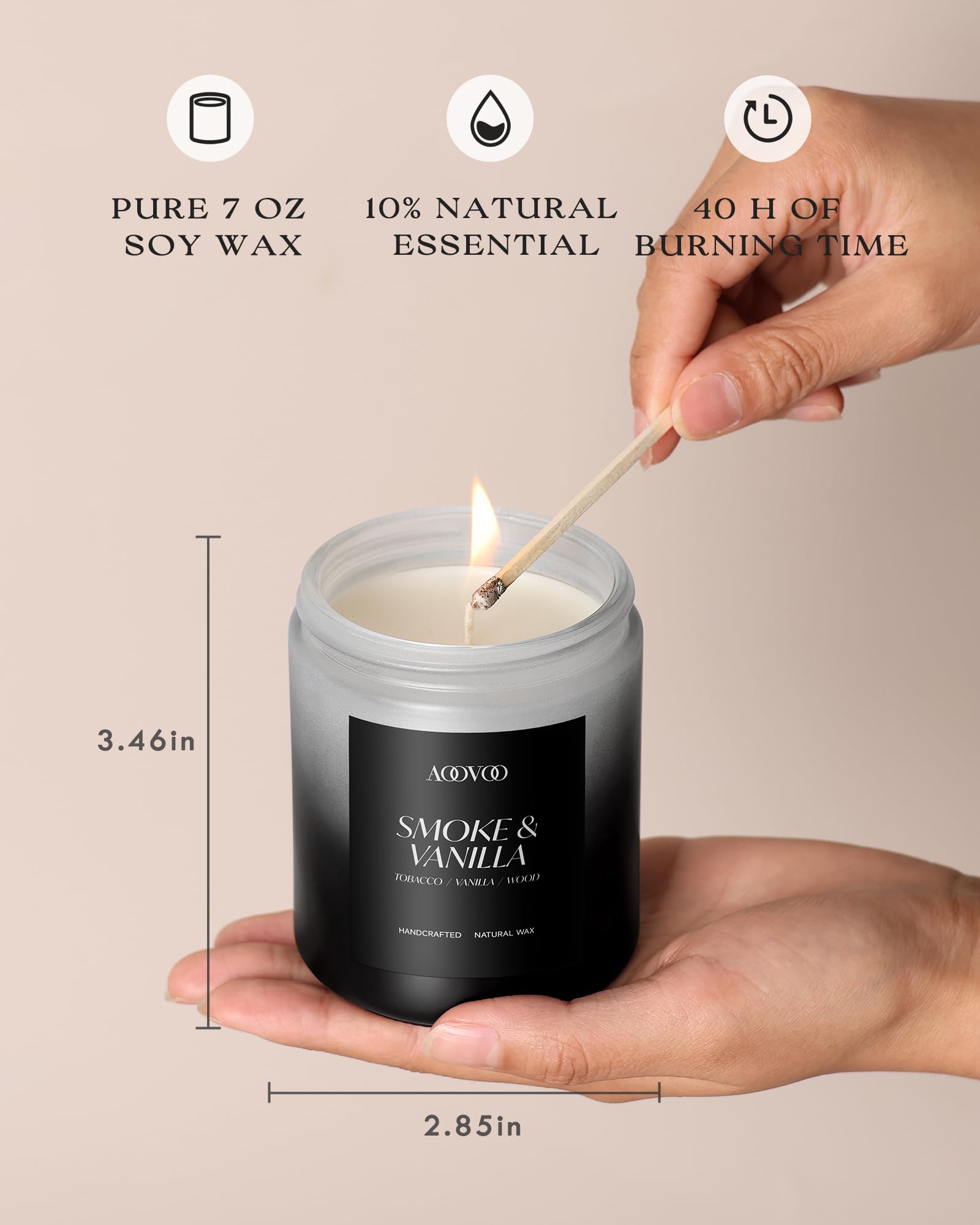 AOOVOO Smoke Vanilla fragrance jar—warm aroma for evenings