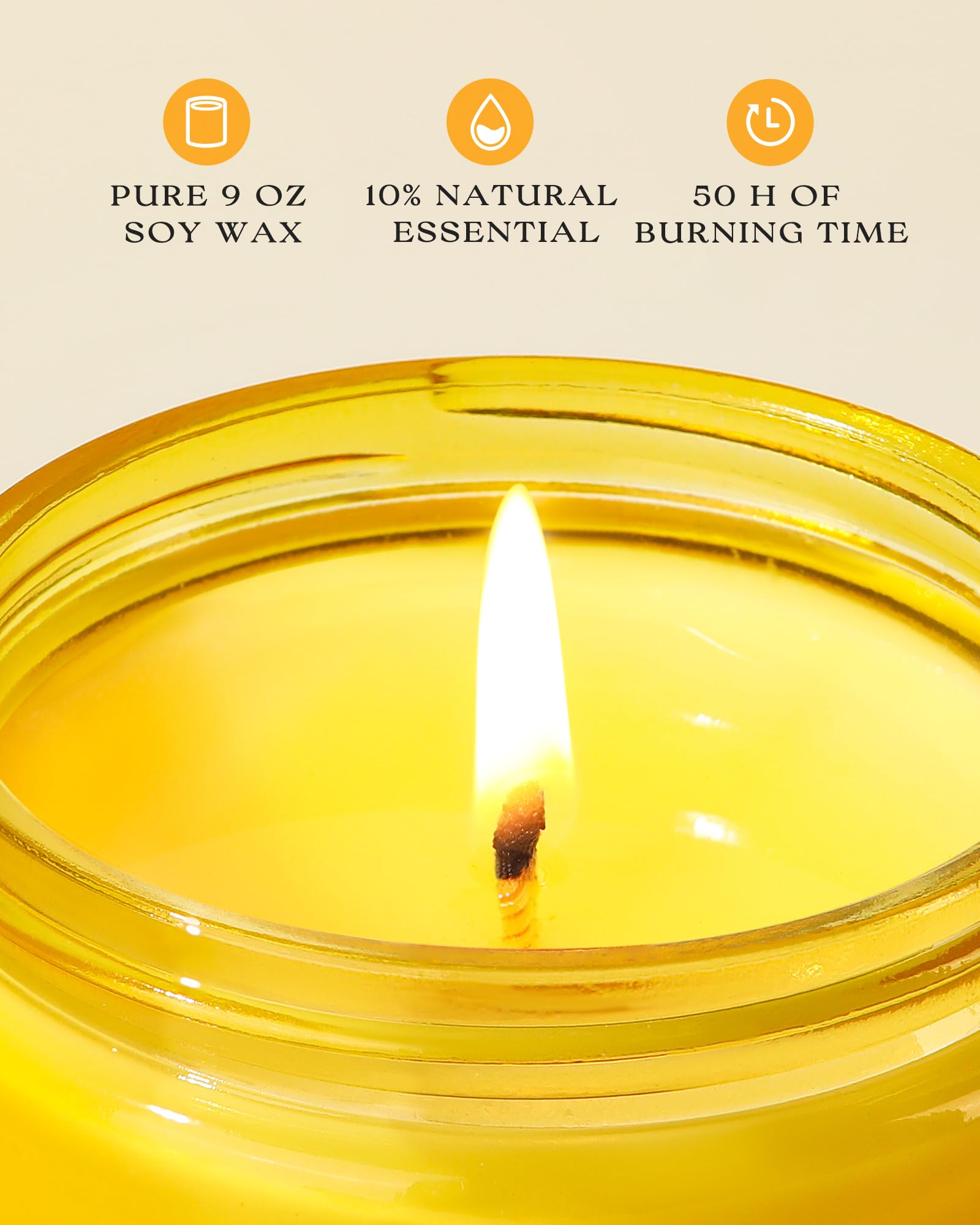 AOOVOO odor-elim candle soy wax and lemon notes for odor control