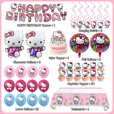 Aorsewynn Kitty foil balloons offer extra-thick, vibrant display for a magical party.