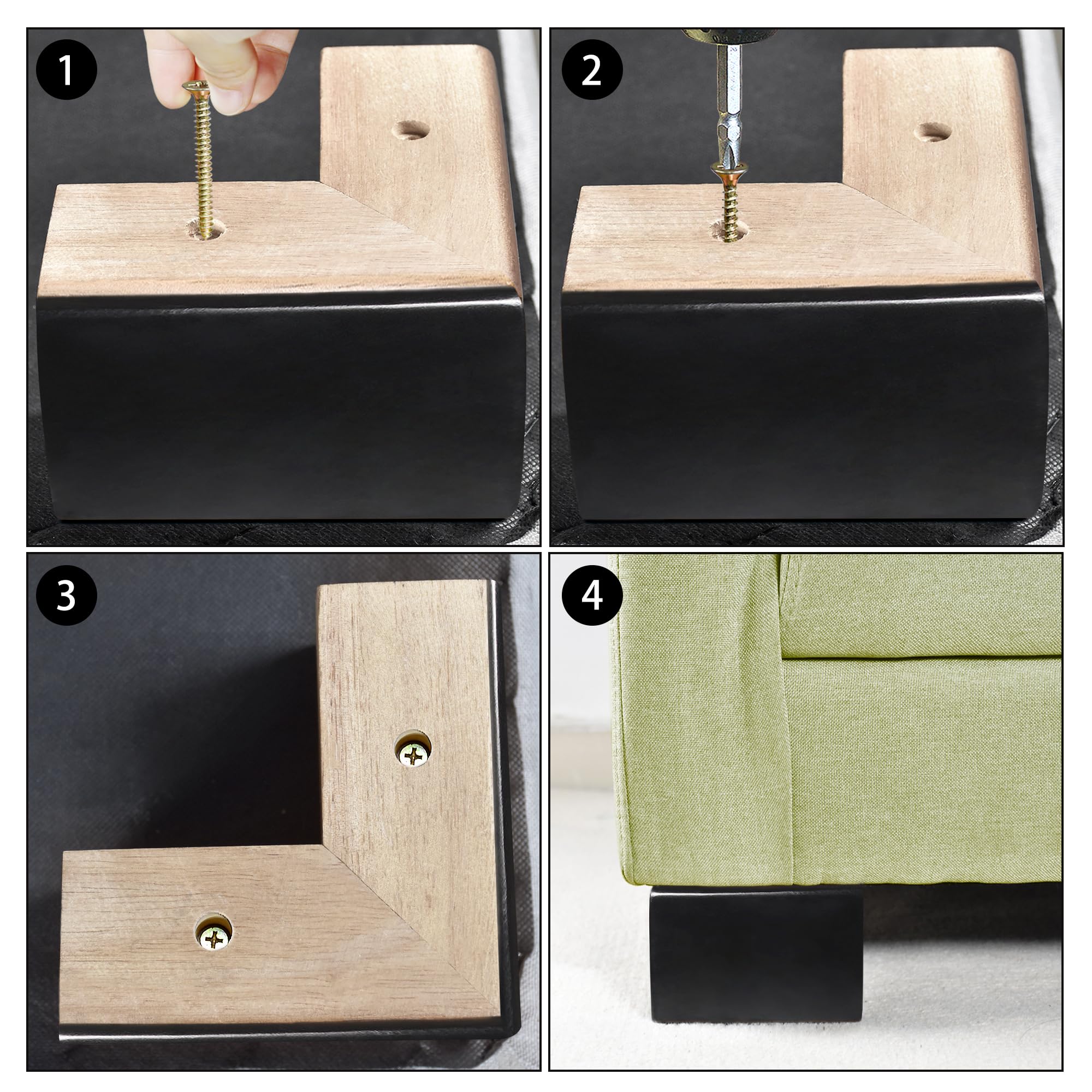 AORYVIC futon and cabinet risers adding height and stability.