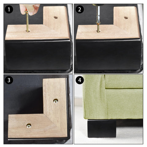 AORYVIC futon and cabinet risers adding height and stability.