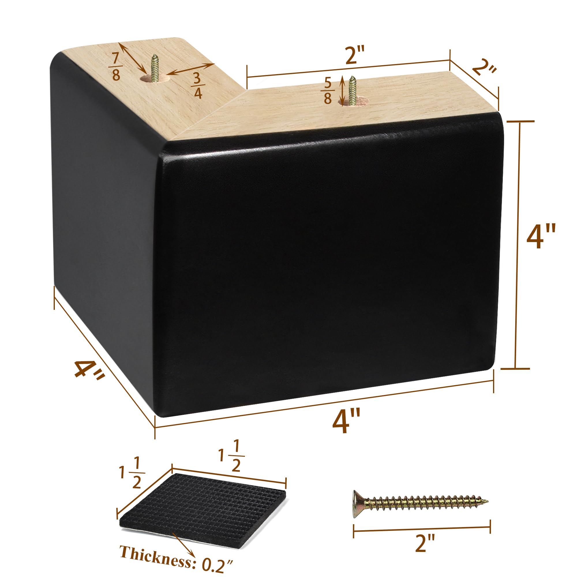 AORYVIC L-shaped bed risers ready for quick mid-century style height boost.