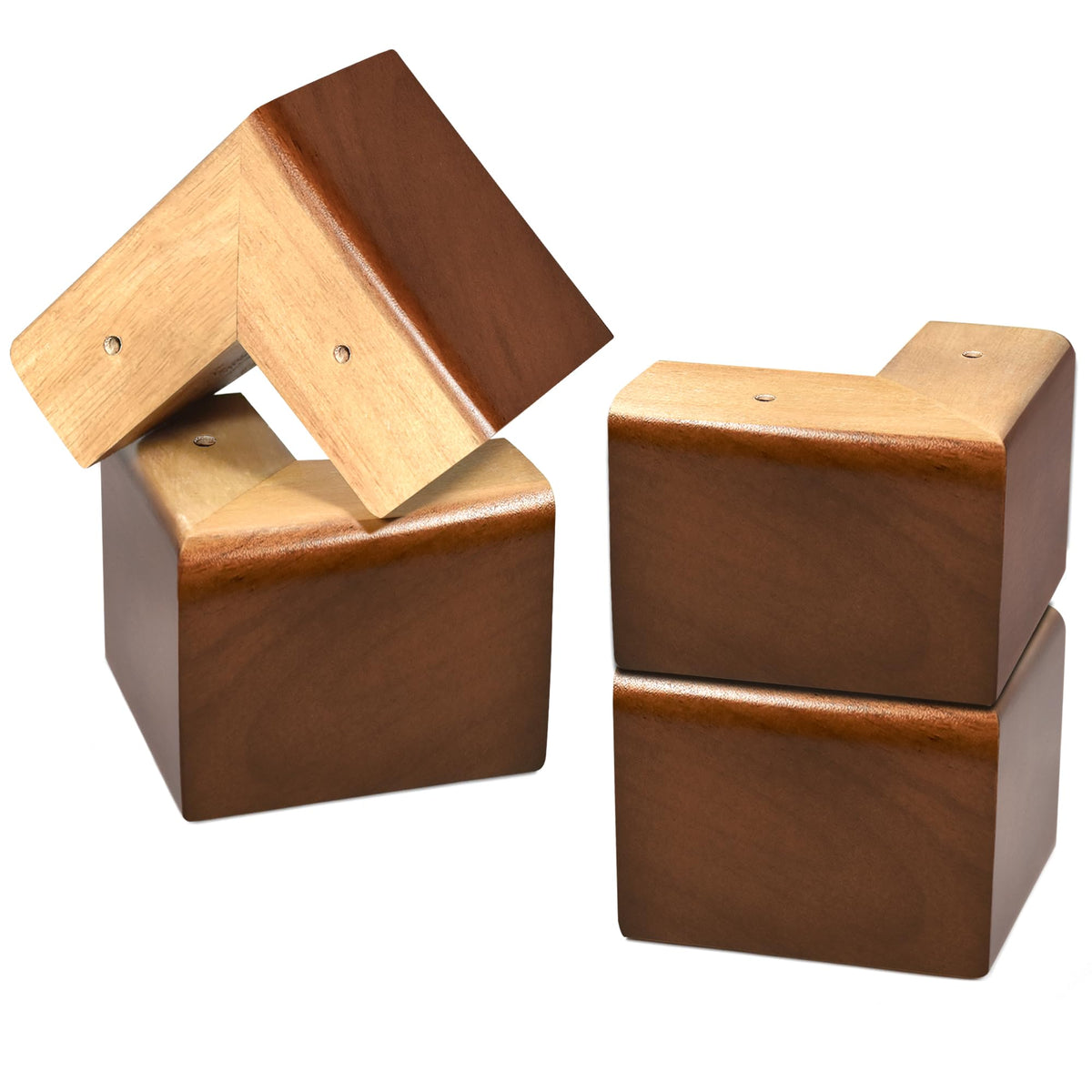 AORYVIC solid wood legs with L-shaped bed risers elevating a mattress for easier access.