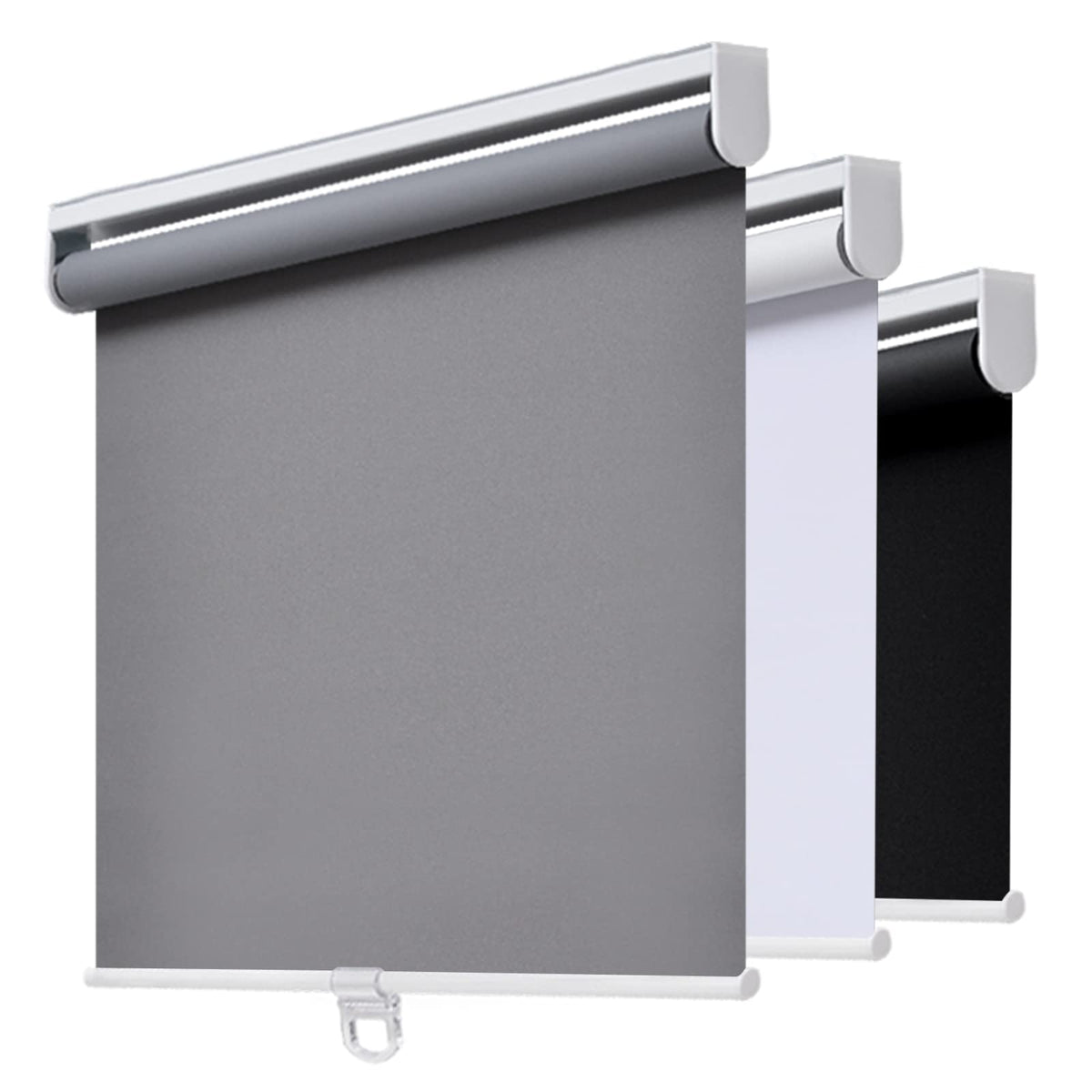 AOSKY cordless roller shade front view showing safe cord-free operation for homes