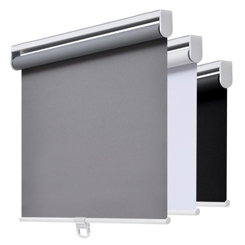 AOSKY cordless roller shade front view showing safe cord-free operation for homes