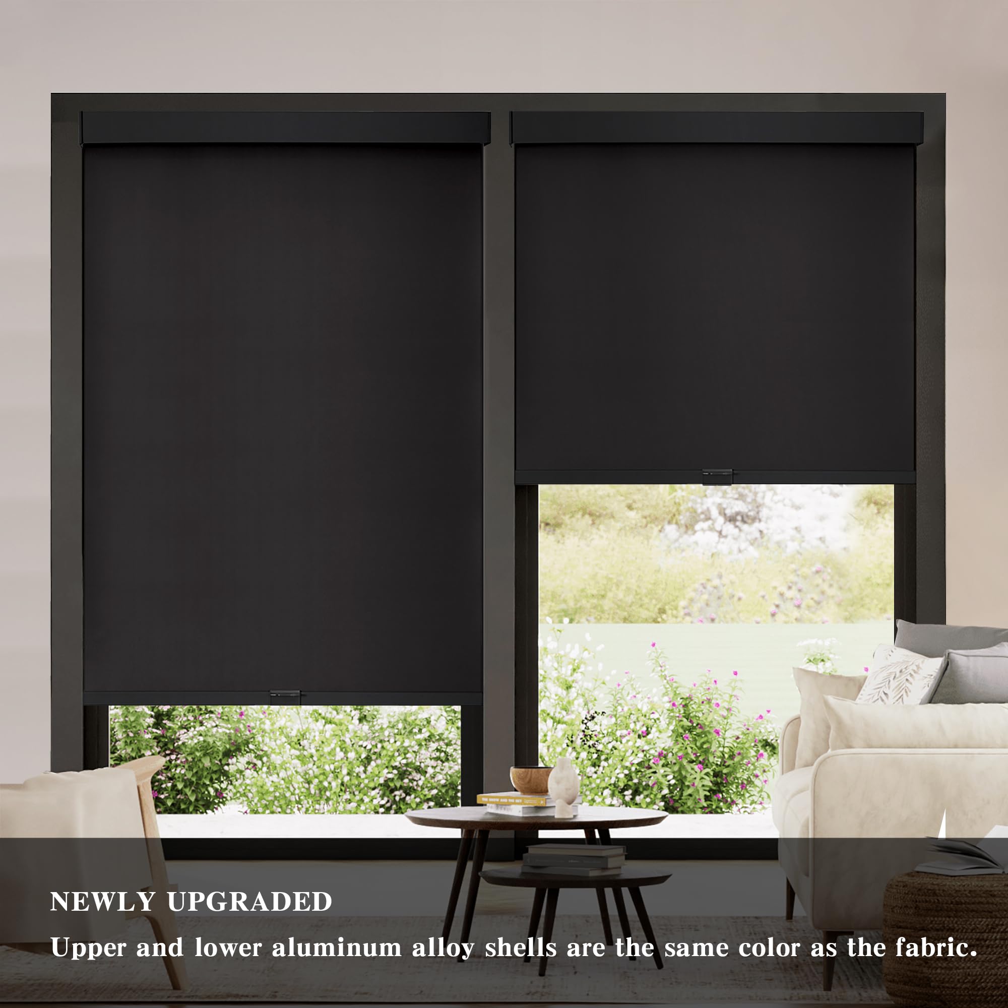 AOSKY cordless roller shade offers safe, quiet operation for homes with kids and pets.