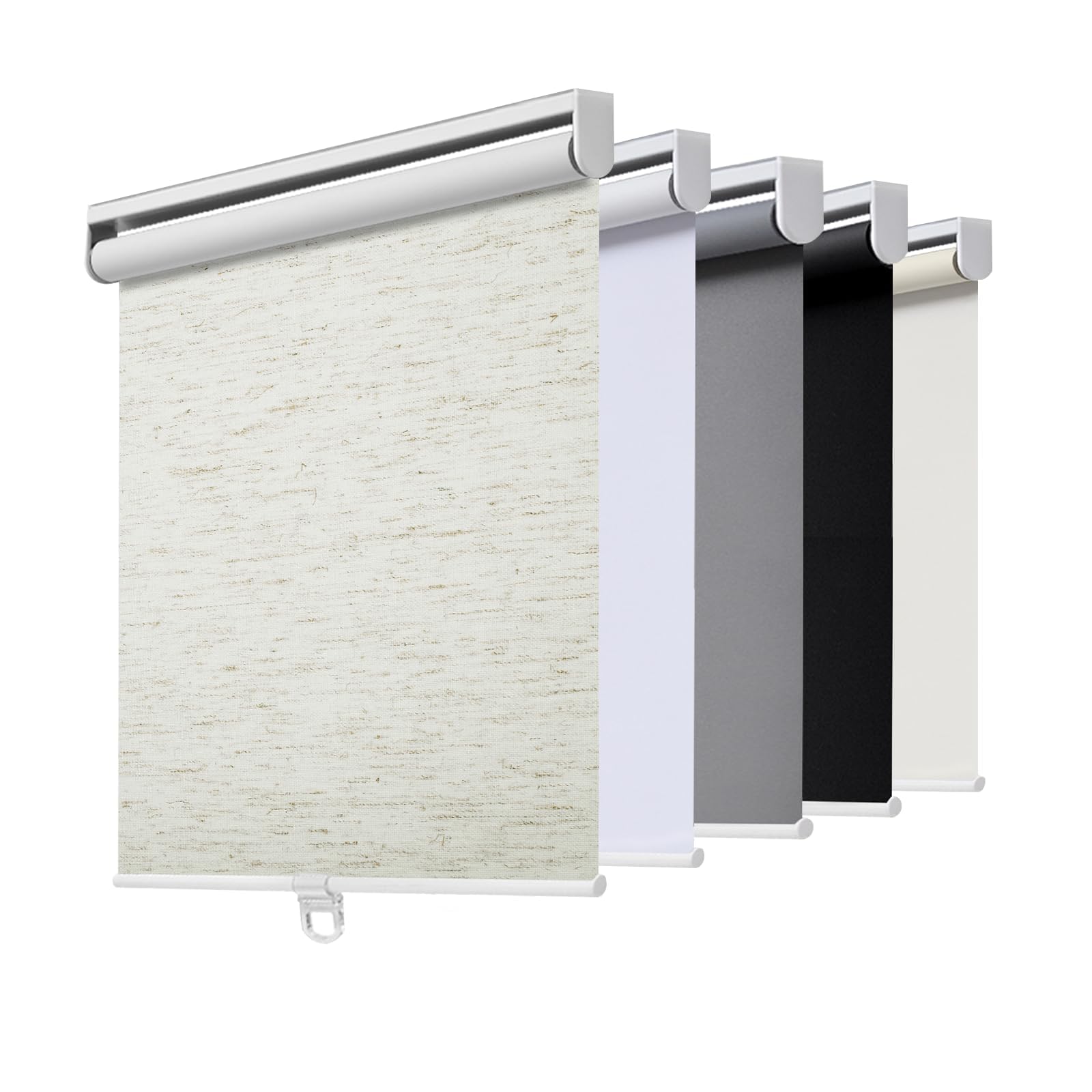 AOSKY cordless roller shade in linen cream blocks light with privacy and style.