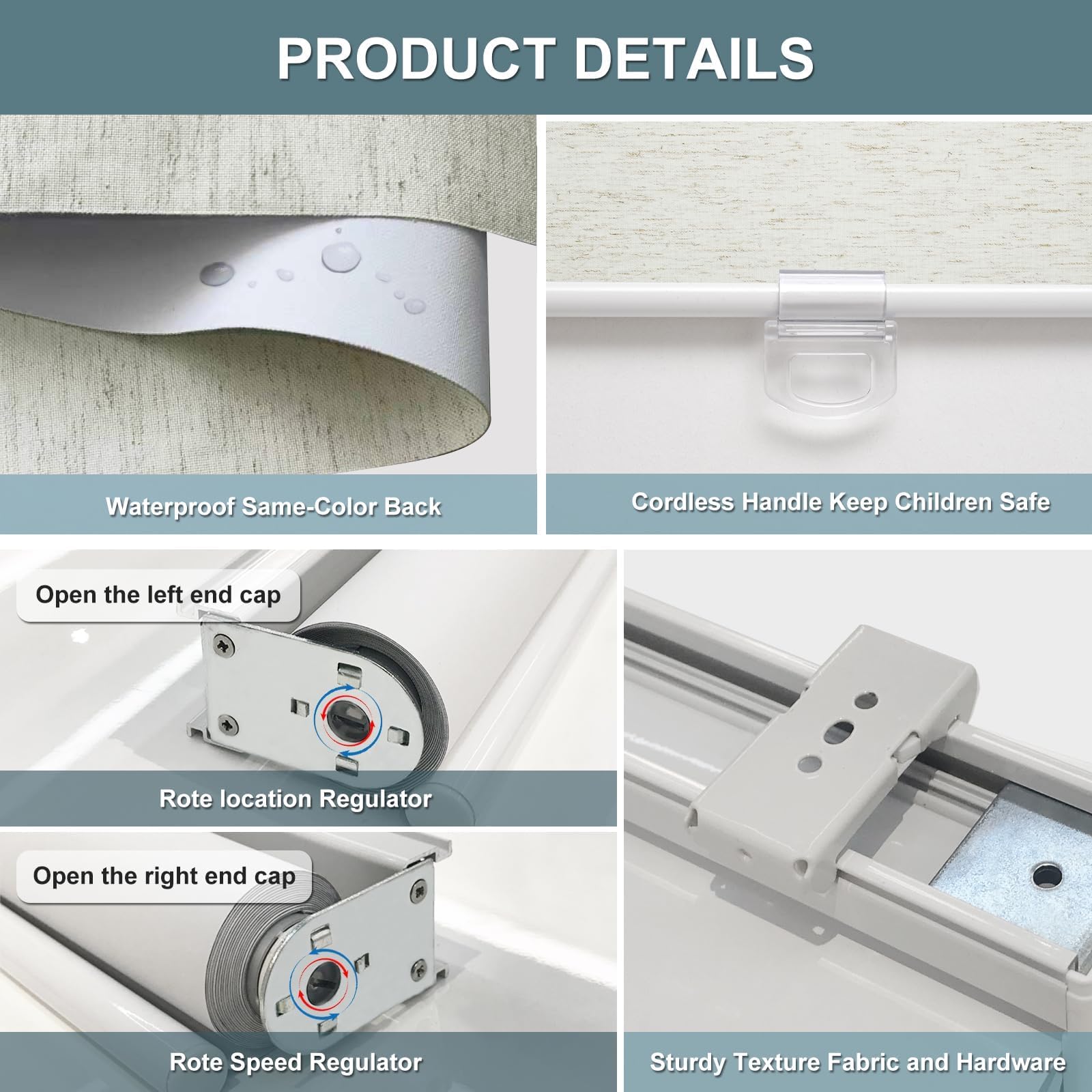 Inside-mount compatibility with adjustable height up to 72 inches.