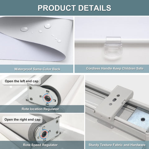 AOSKY white 23x72 roller shade matches modern interiors