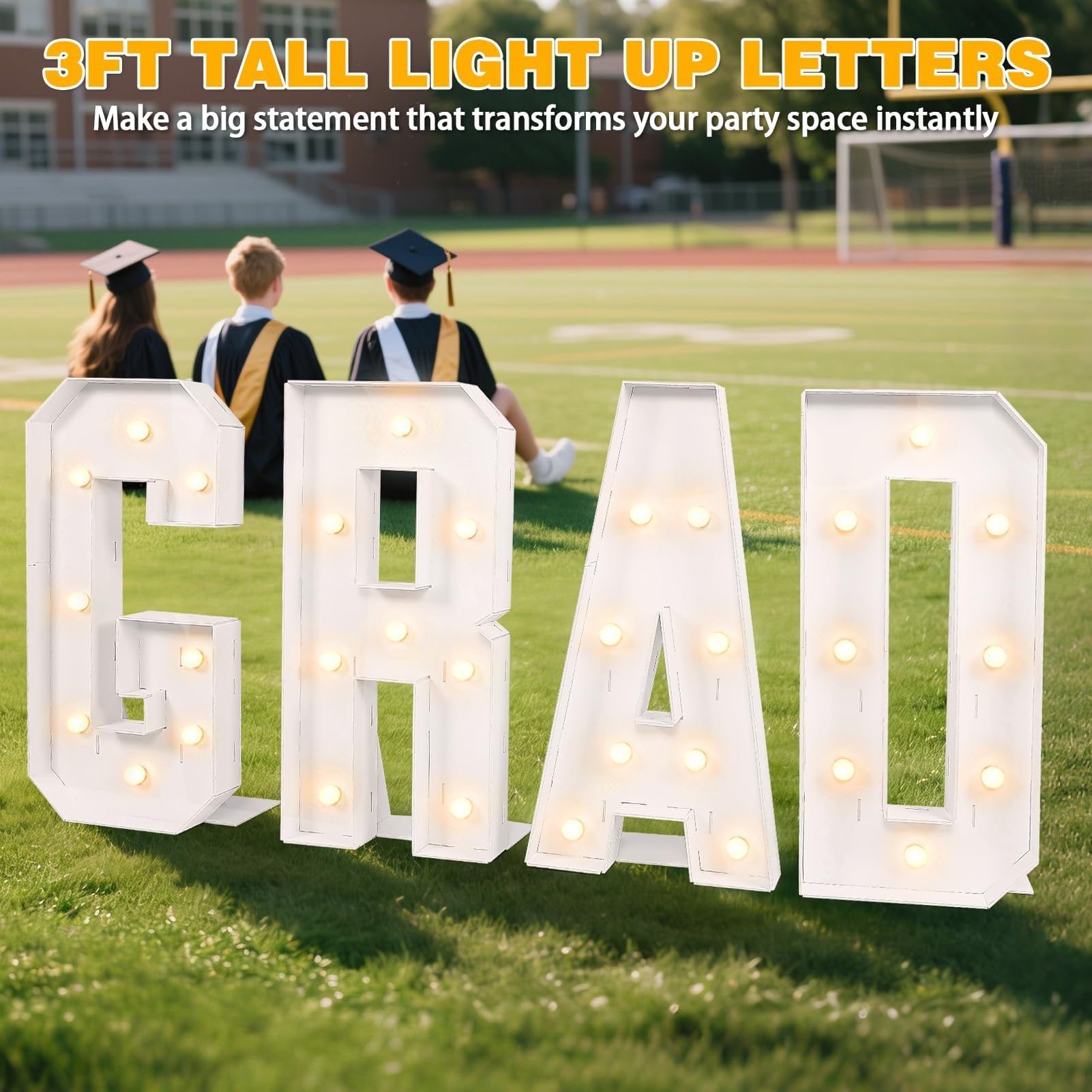 Aotiooy grad letters kit with pre-cut foam boards enables quick, tool-free assembly.