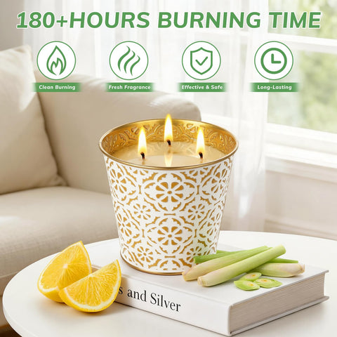 AOTOIE 28oz citronella candle provides extended outdoor lighting for gatherings.