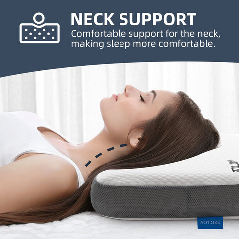 AOTOZE CertiPUR-US logo on pillow indicating tested materials.