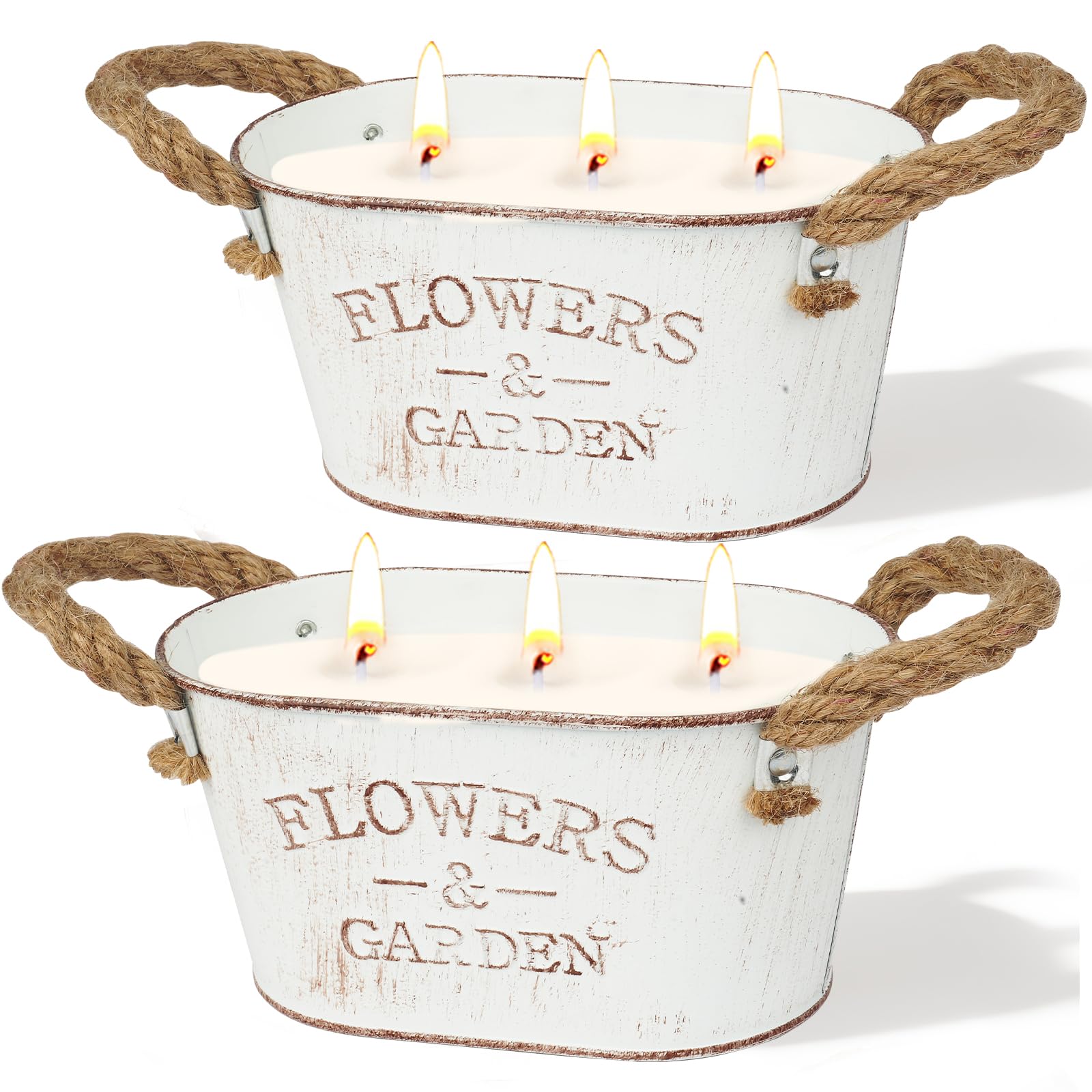 Aottom citronella candle outdoor 2-pack in tin jars for long-lasting porch ambience