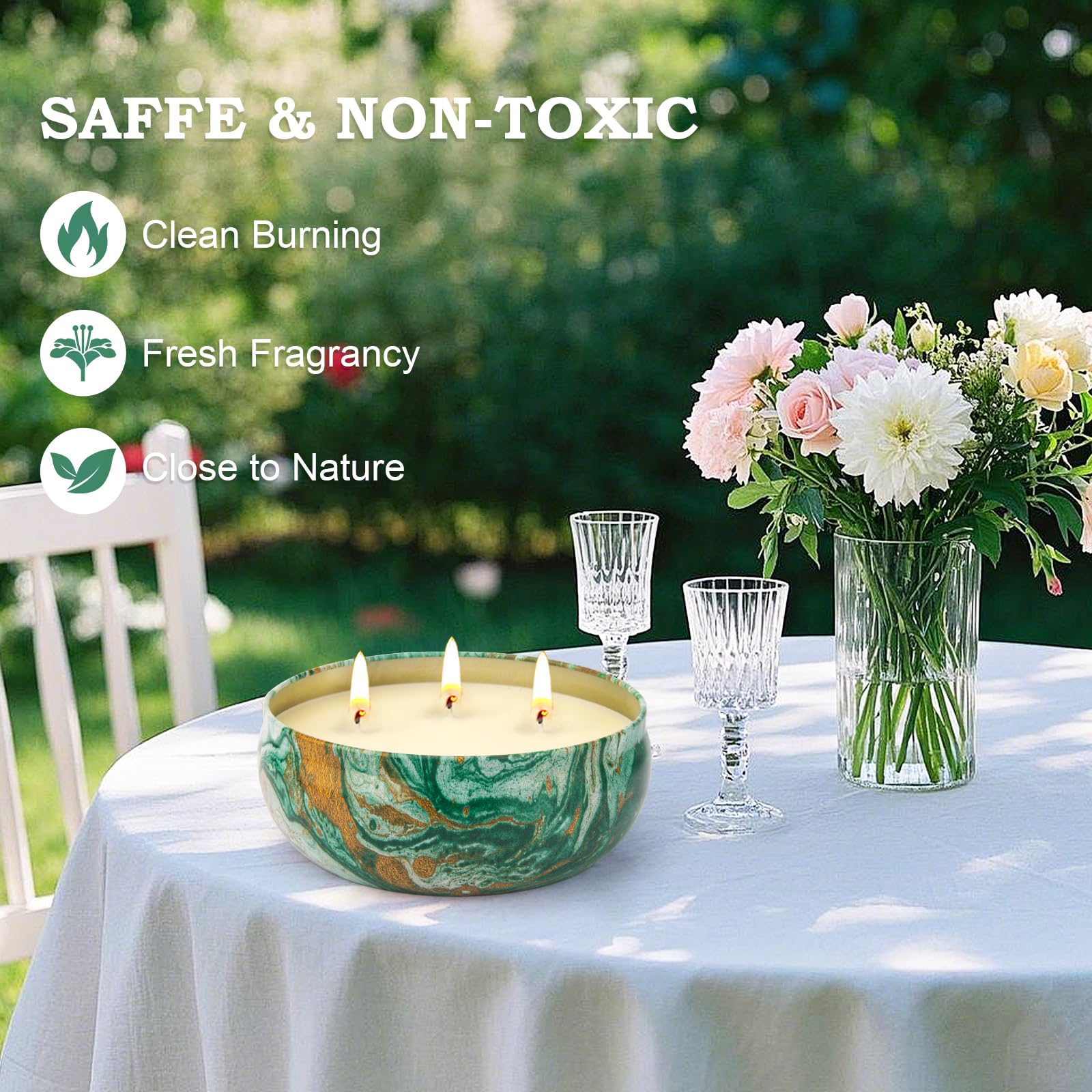 Aottom citronella candle soy wax lemongrass for eco-friendly burn