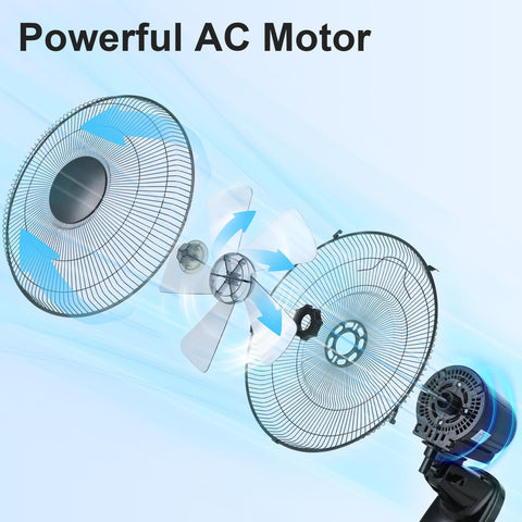 Aottop wall-mount fan oscillation feature delivering even airflow