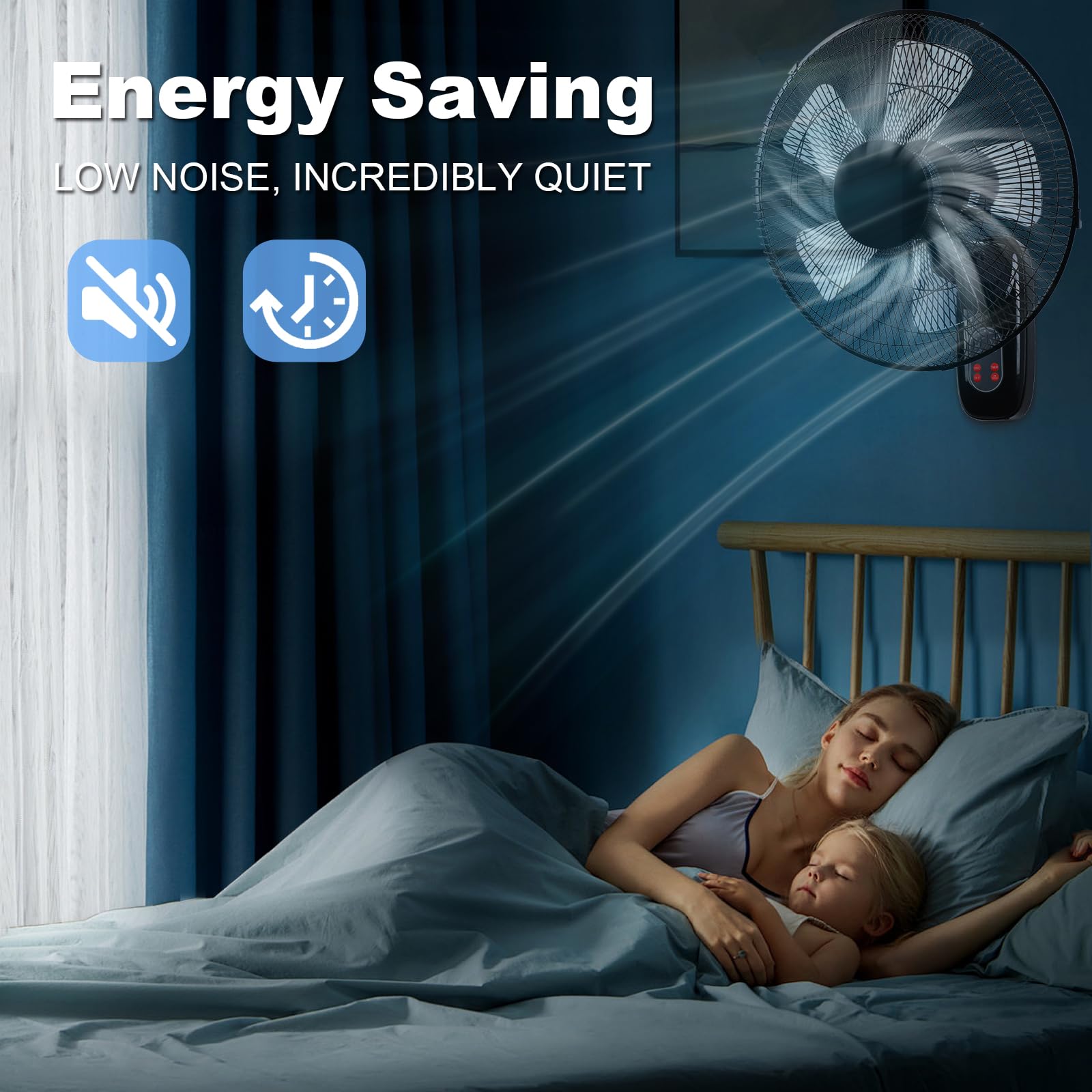 Aottop wall-mount fan sleep mode for quiet nights