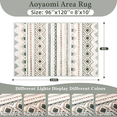 Aoyaomi 8x10 area rug enhances entryways and dining areas alike.