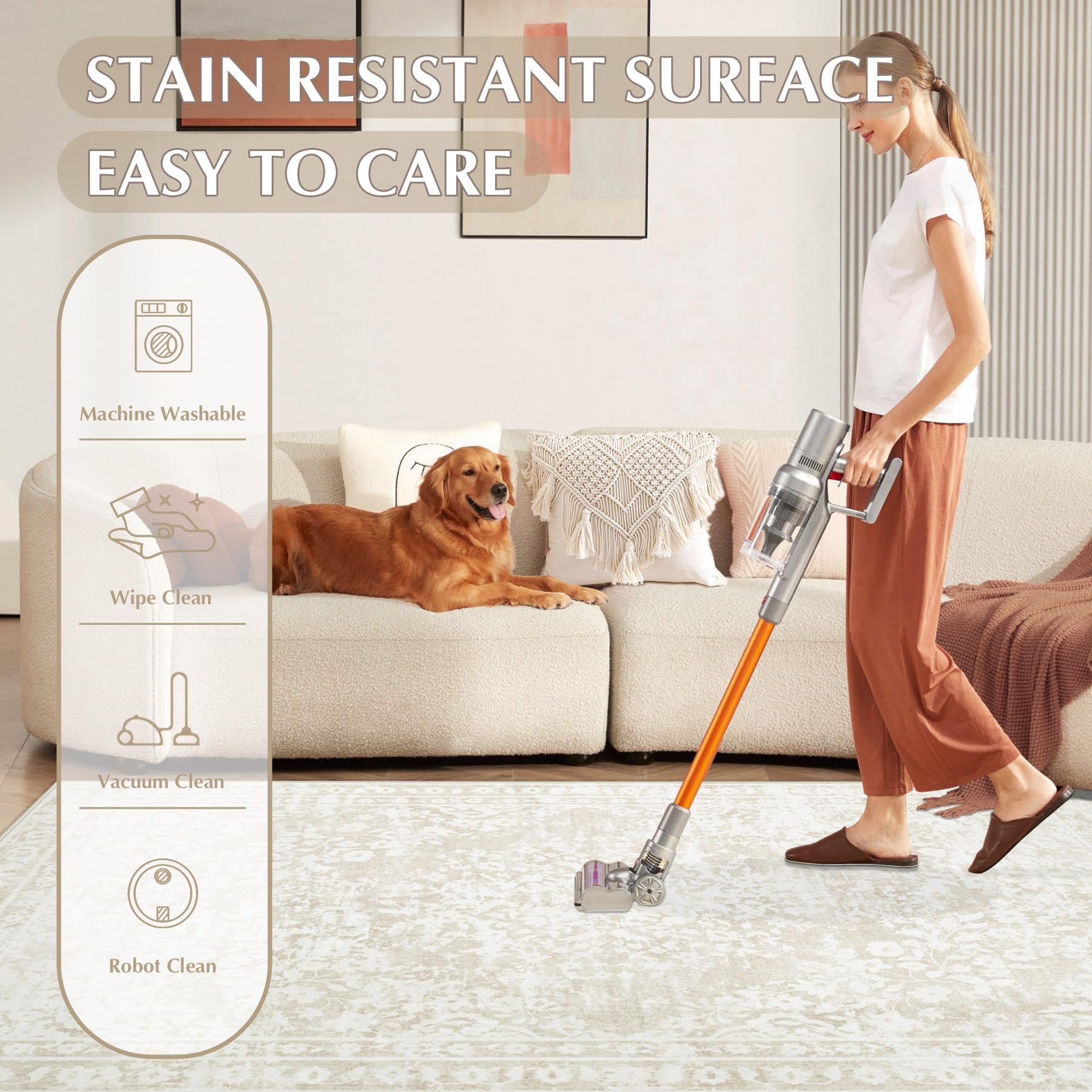 Aoyaomi Machine-washable rug on delicate cycle offers hassle-free refreshes
