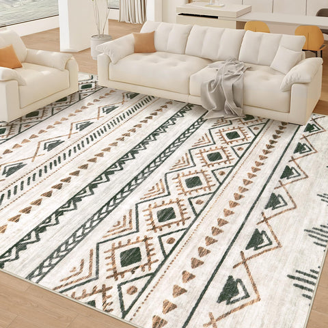 Aoyaomi non-slip backing keeps the rug in place during family activities.