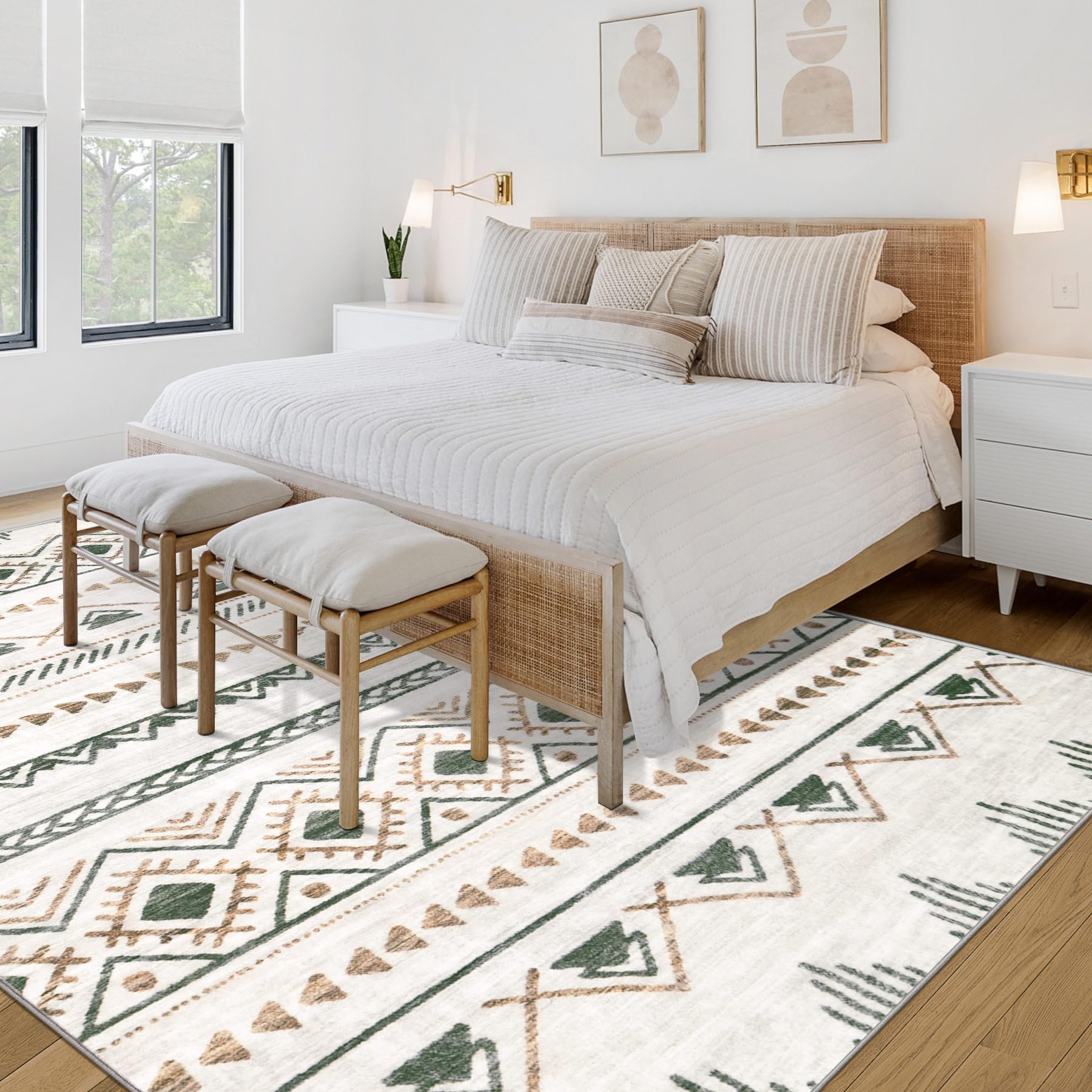 Aoyaomi soft low pile area rug delivers warm, barefoot comfort for daily living.