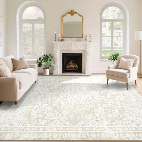 Aoyaomi Vintage Living Room Rug with medallion pattern adds timeless charm to living spaces