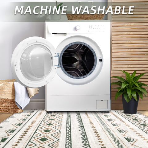 Aoyaomi washable rug simplifies cleanup after meals and playtime.