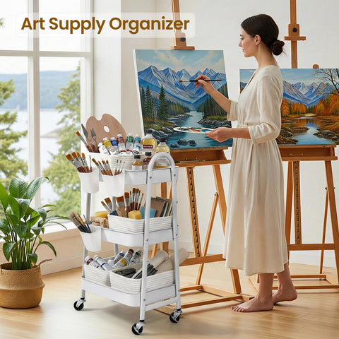 AOZITA cart on lockable wheels for secure placement