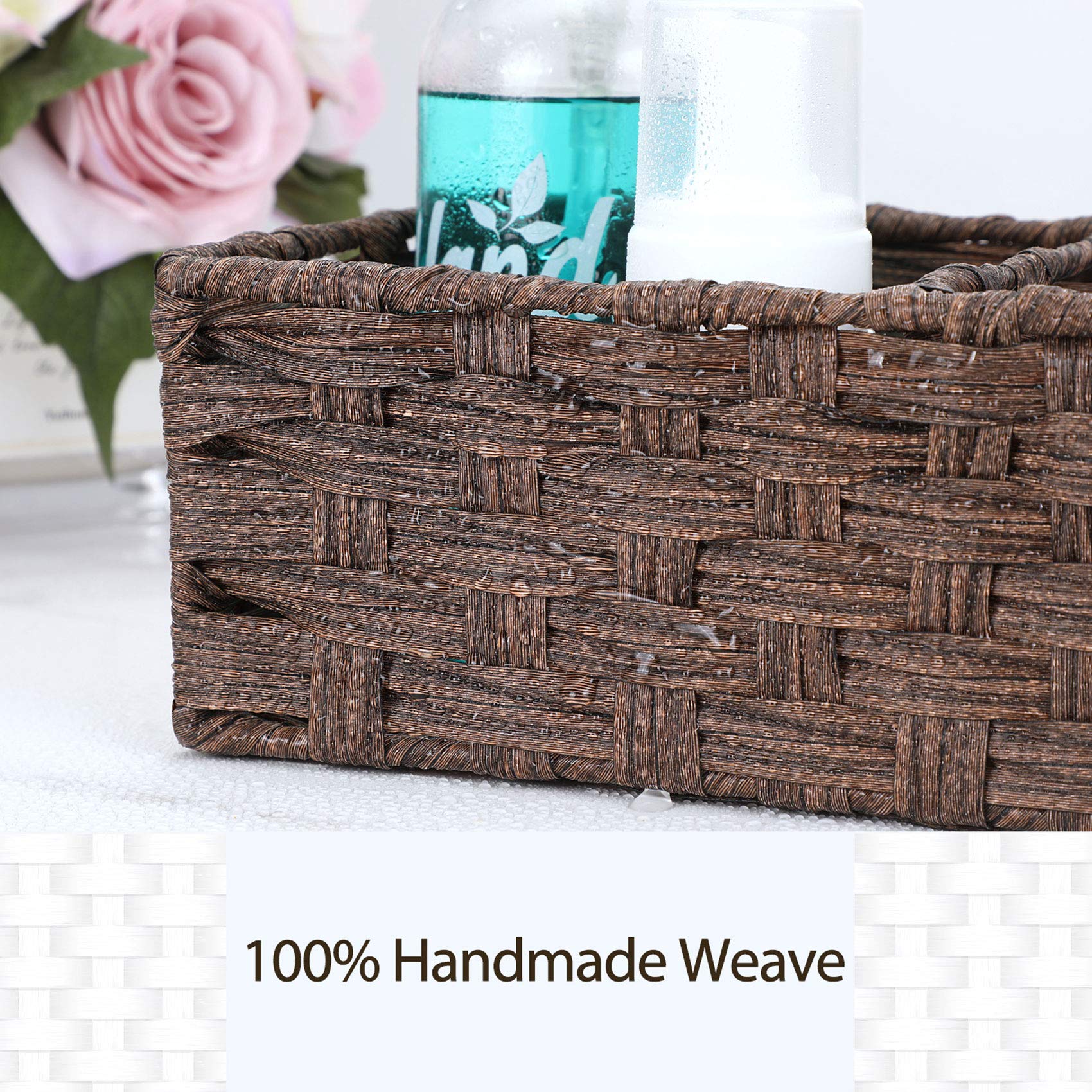 AOZITA hand-knitted basket with durable frame stays sturdy during daily use