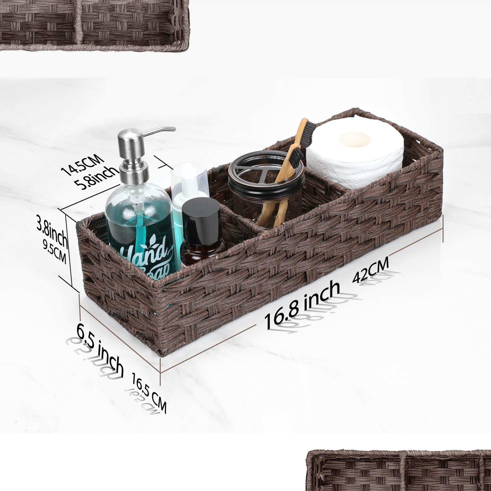 AOZITA rustic farmhouse decor basket adds texture and charm to any counter or shelf
