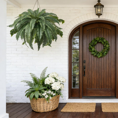 Apeair faux greenery offers evergreen appeal all year.