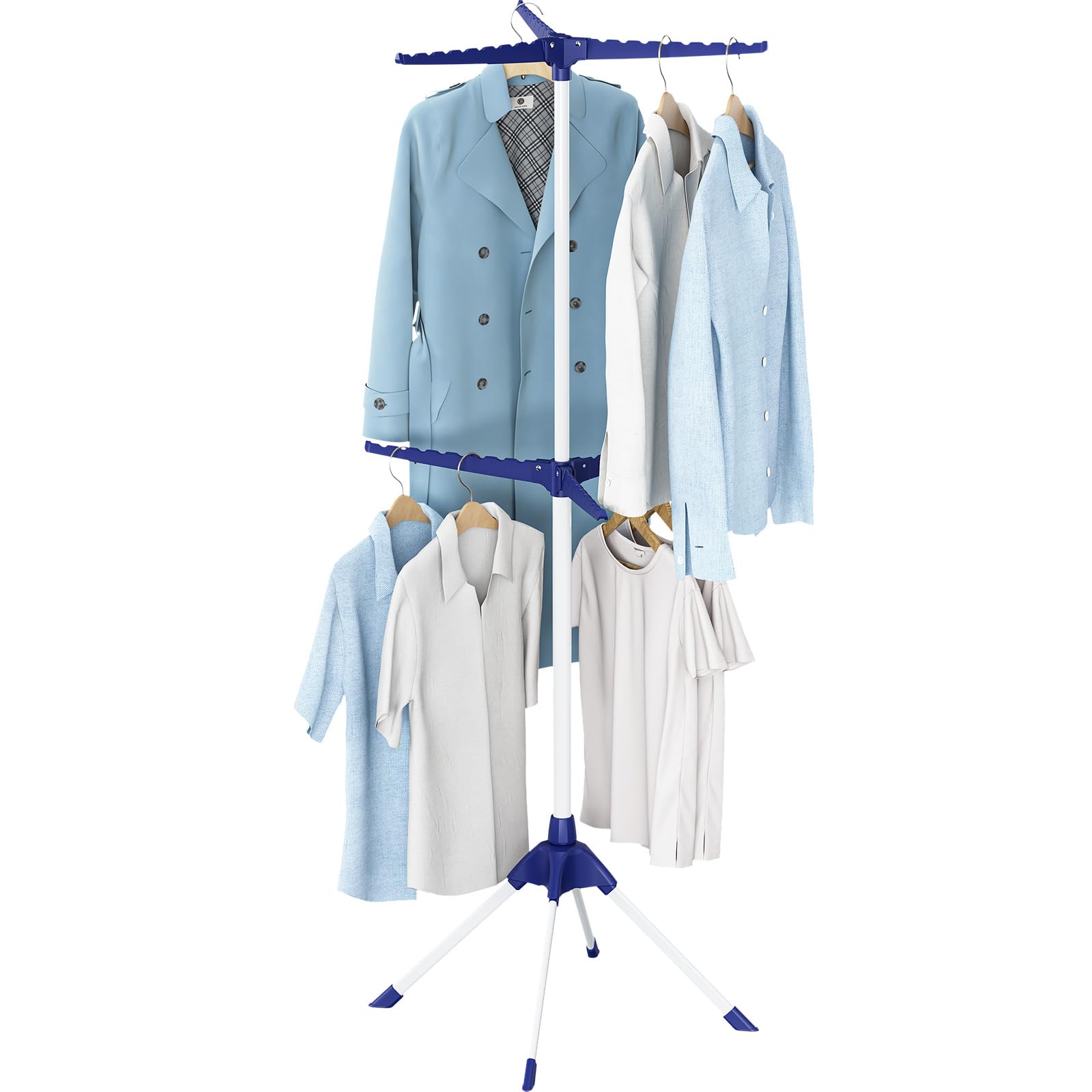 APEXCHASER 2-tier drying rack front view demonstrates stability for daily use