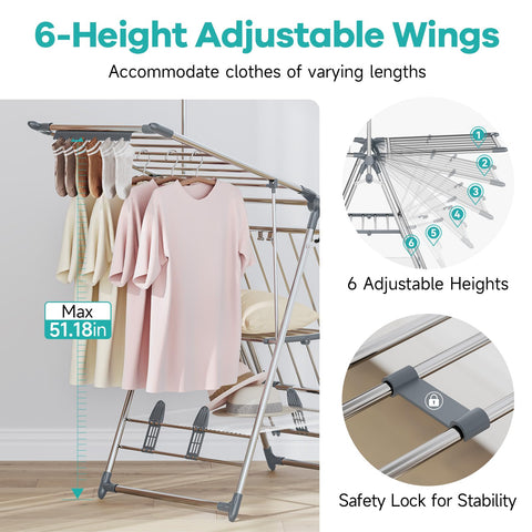 APEXCHASER foldable drying rack compact design fits small spaces
