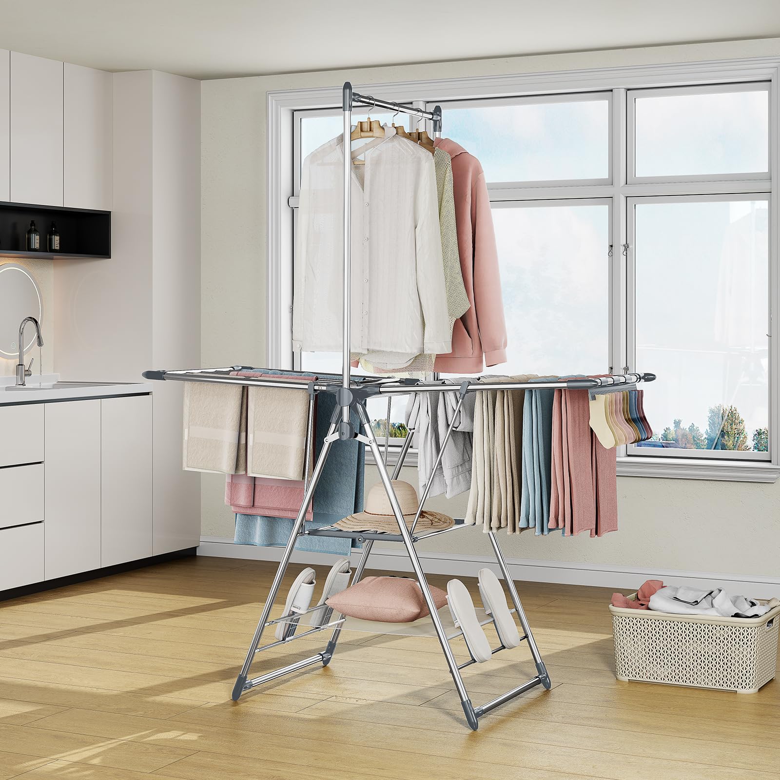 APEXCHASER folded footprint fits tight laundry corners