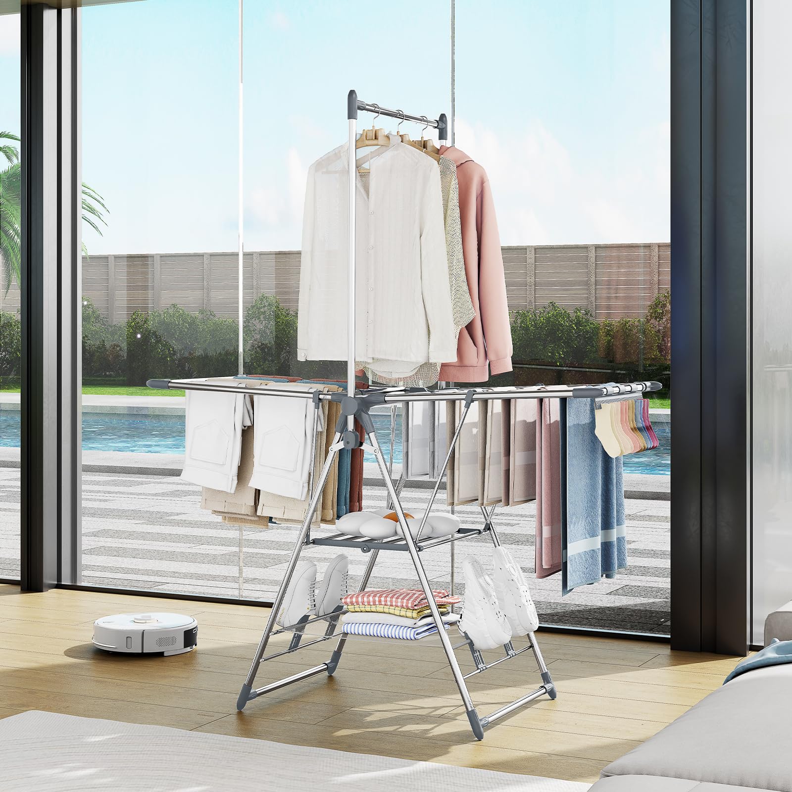 APEXCHASER sturdy grey finish suited for balconies and bathrooms