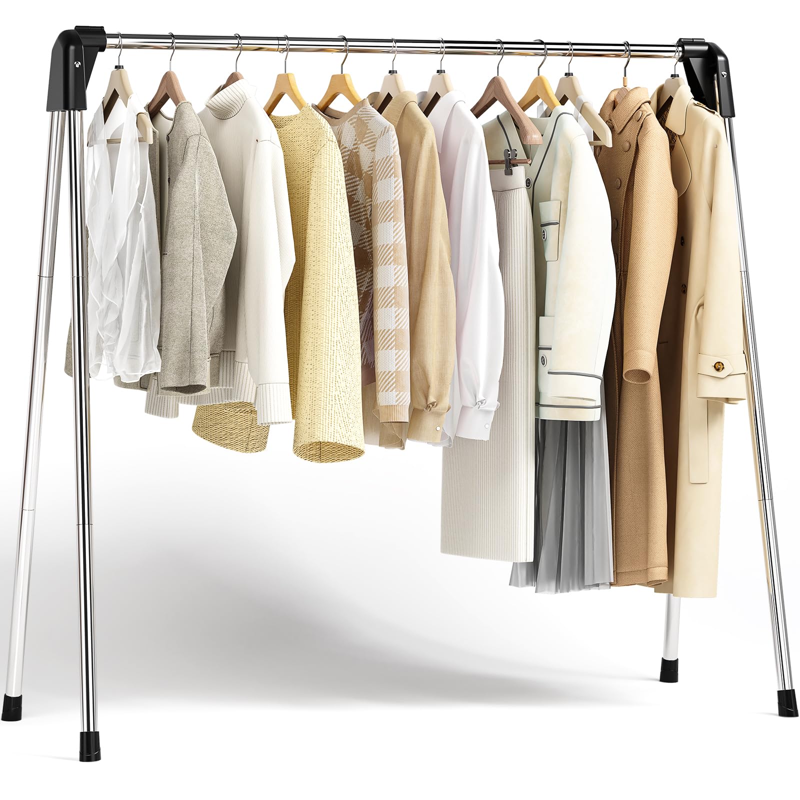 APEXCHASER clothes drying rack, no assembly required for quick setup.