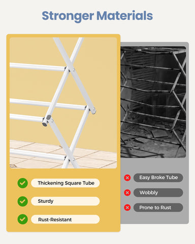 APEXCHASER collapsible clothes rack folds flat for storage and transport.