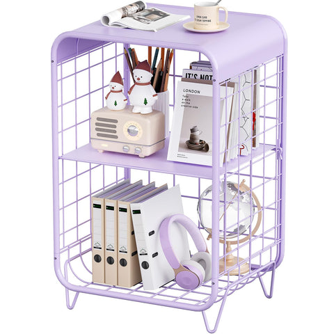 APEXCHASER Cute Kids Nightstand with 3-tier storage keeps bedtime items organized.