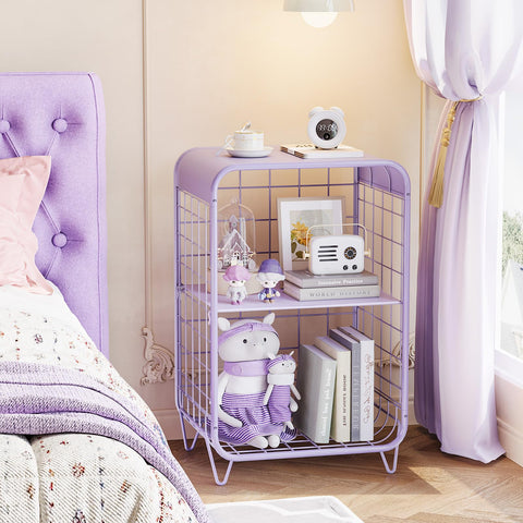 APEXCHASER Cute Kids Nightstand shows adjustable middle board for flexible space.