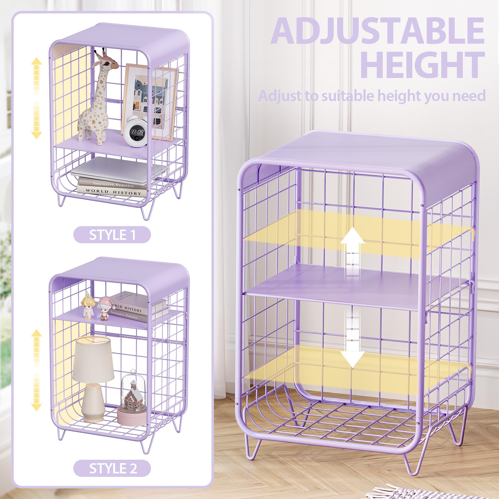 APEXCHASER Cute Kids Nightstand features tool-free assembly for quick setup.