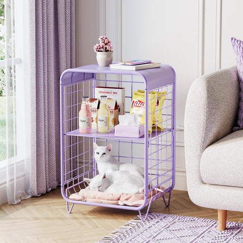 APEXCHASER Cute Kids Nightstand's metal finish offers durable daily use.