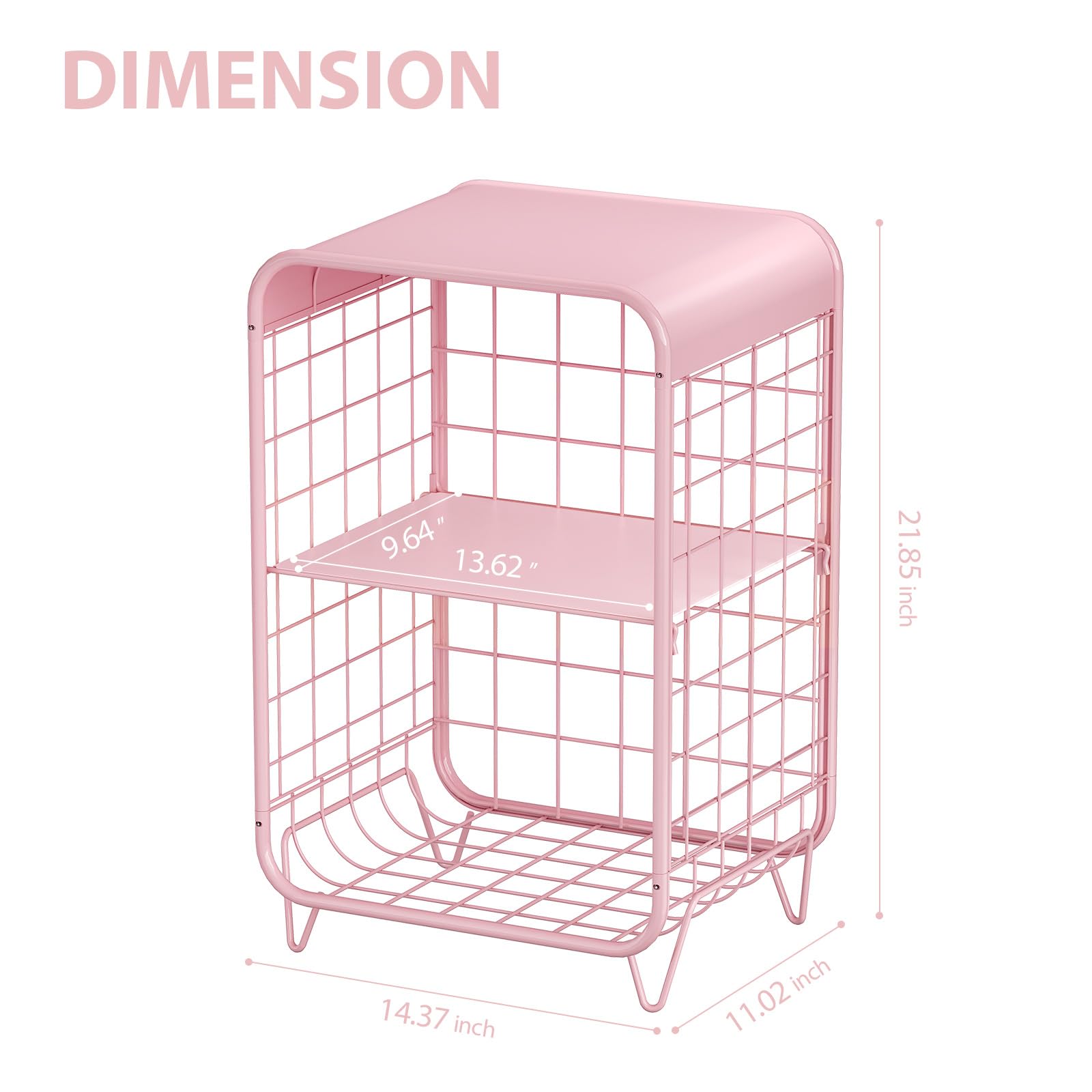 APEXCHASER cute kids pink nightstand bedroom scene shows versatile decor.